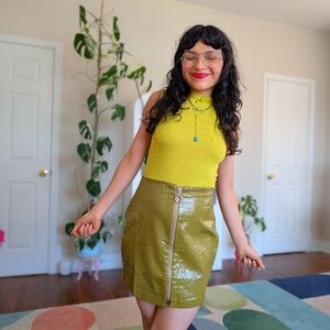 Endless Rose green faux leather mini skirt